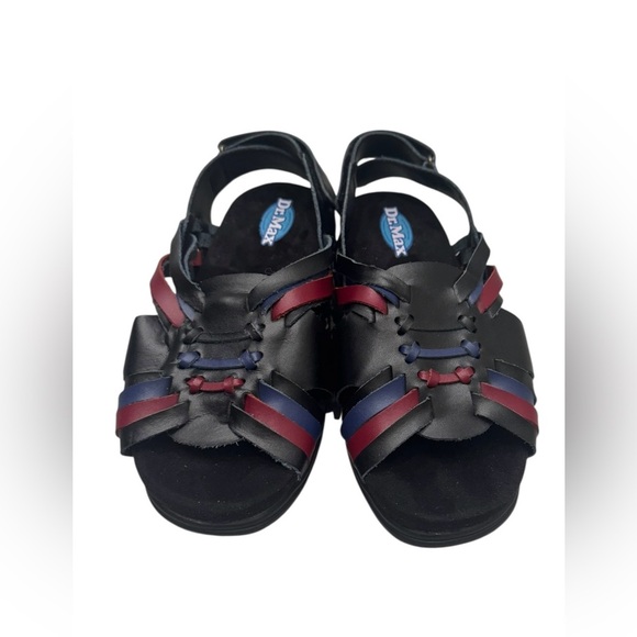 Women’s Dr. Max Woven Slip Back Slip-On Leather Sandals: 8 Wide - Picture 2 of 7